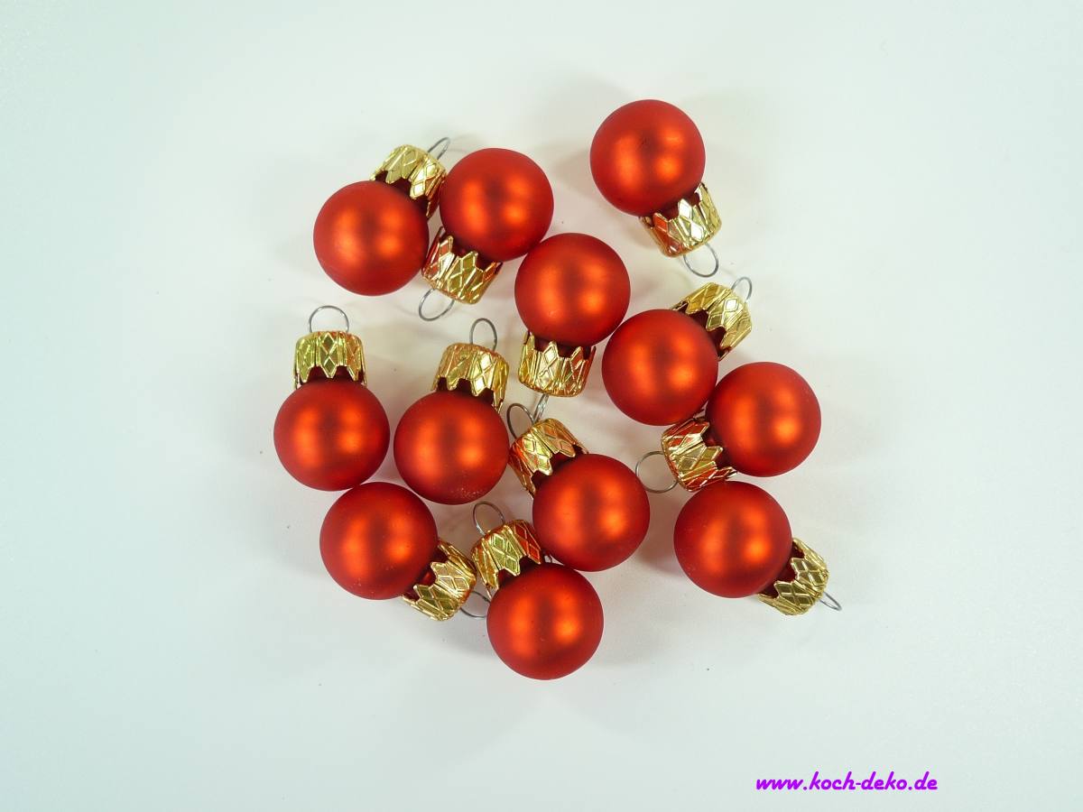 Weihnachtskugeln, Mini Christbaumkugeln 20mm, orange matt