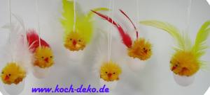 Chenille - Küken im Ei, 6 Stück