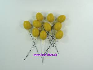 Osterei 2,5cm, gelb, Zellstoff,  Btl.a10 Stück