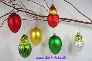 Ostereier Set 7cm bunt, Küken im Ei ,(6-teilig)