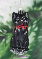 Christbaumschmuck Schwarze Katze, ca 11cm,..1 Stück