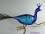 Glasvogel PFAU dunkelblau , 9cm/30cm, ..1 Stück