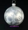 Mundgeblasene Christbaumkugeln, "Eislack weiß" 4cm, 1 Karton mit 12 Kugeln