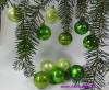 Mundgeblasene Christbaumkugeln, "Grün Mix" 8cm, 1 Karton mit 12 Kugeln