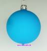 Mundgeblasene Christbaumkugeln, "neon blau matt" 10cm, 1 Karton mit 4 Kugeln