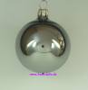Mundgeblasene Christbaumkugeln, "silbergrau glanz" 10cm, 1 Karton mit 4 Kugeln
