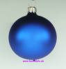 Mundgeblasene Christbaumkugeln,"indigoblau matt" 8cm, 1 Karton mit 6 Kugeln