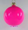 Mundgeblasene Christbaumkugeln,"neon pink opal" 8cm, 1 Karton mit 6 Kugeln