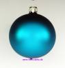 Mundgeblasene Christbaumkugeln,"petrol matt" 8cm, 1 Karton mit 6 Kugeln