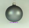 Mundgeblasene Christbaumkugeln,"silbergrau matt" 8cm, 1 Karton mit 6 Kugeln