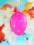Mundgeblasene Ostereier, pink, mit Punkten, 3er-Set