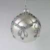Sortimentskasten SET Christbaumschmuck Glas Silber VOLLDEKOR mit OLIVEN , 35 tlg.