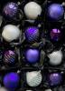 Mundgeblasene Christbaumkugeln, "Lila / Weiss Mix 12er Set Christbaumkugeln EXCLUSIV"