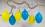 Mundgeblasene Ostereier aus Glas, 6er-Set, Blau - Gelb
