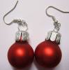 Ohrringe Weihnachtskugeln rot matt