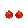 Sortimentskasten SET Christbaumschmuck Glas ROT mit Ranke, mit OLIVEN , 35 tlg.