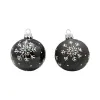 Sortimentskasten SET Christbaumschmuck Glas Schwarz mit Schneeflocke, 39 tlg.