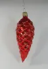 Zapfen, mundgeblasen rot/ dunkelrot Mix, 16 und 12 cm, 6tlg Set