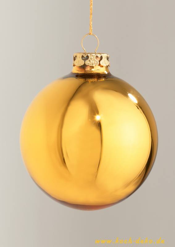 24 Karat Gold Christbaumkugeln, 13teilig, uni