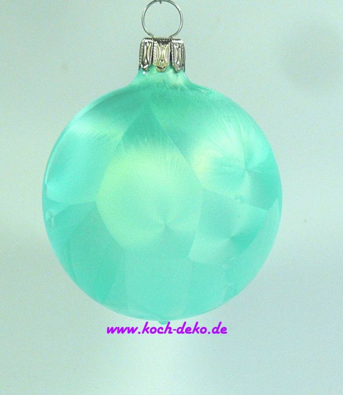 Mundgeblasene Christbaumkugeln, "Eislack mint" 10cm, 1 Karton mit 4 Kugeln