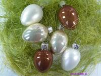Glas-Ei, 6er Set, braun/hell Mix...