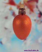 Ostereier aus Glas, einfarbig, 6er-Set, orange, Sand