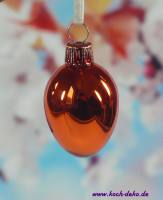 Ostereier aus Glas, einfarbig, 6er-Set, orange, glanz