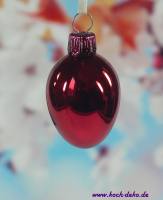 Ostereier aus Glas, 6er-Set, einfarbig, rot, glanz