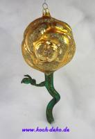 Rose, Farbe gelb, 18cm, Glaskunst